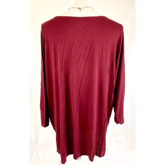 LANE BRYANT 3/4 Sleeve Maroon Blouse - Picture 4 of 5